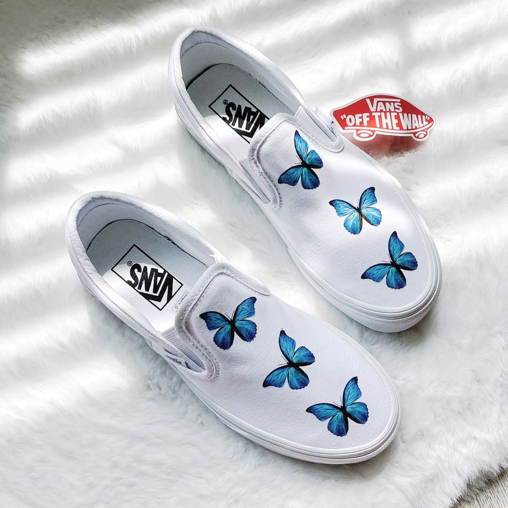 Vans custom butterfly classic slip